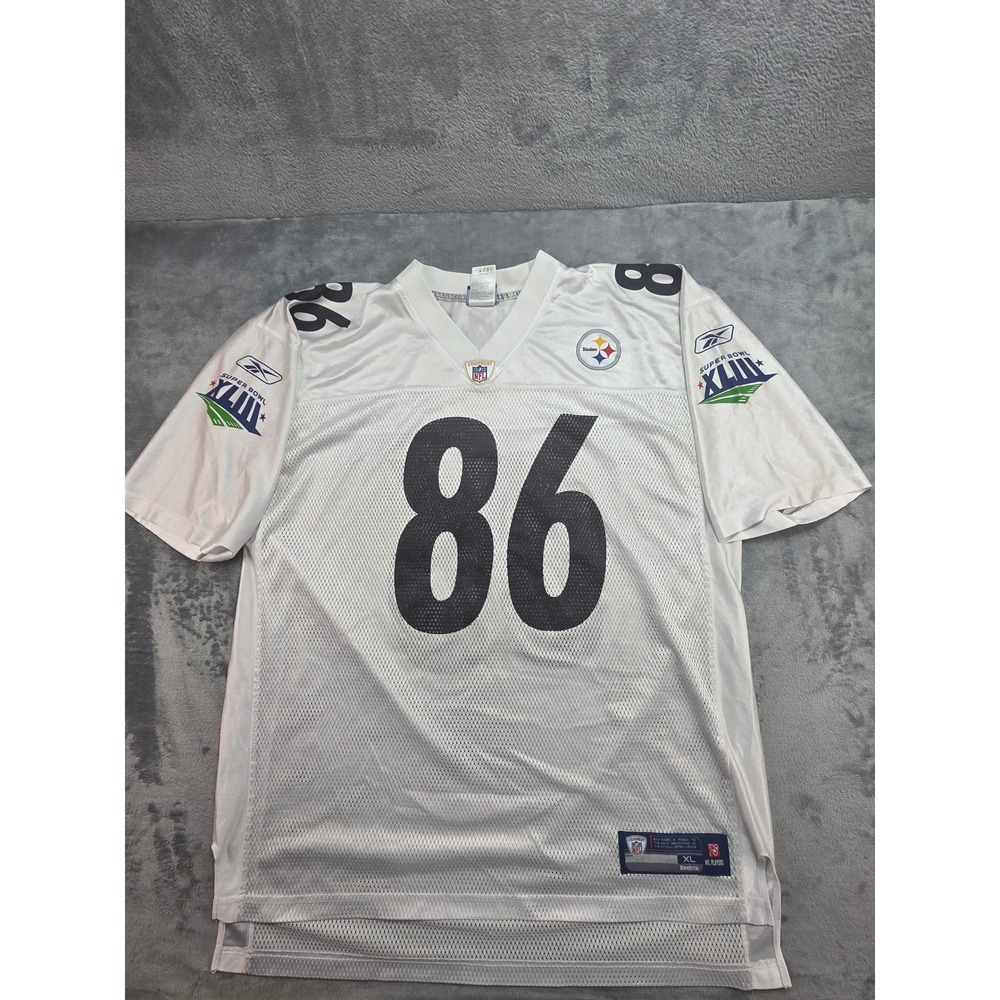 Reebok Hines Ward #86 Pittsburgh Steelers Super Bowl XLIII Jersey White Mens XL